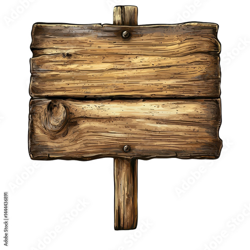 Obraz na płótnie Wooden sign isolated on a white background. cutout png w salonie