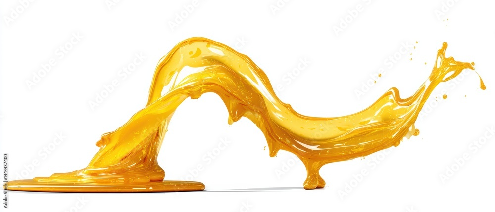 Fluid golden splash creating dynamic shapes, emphasizing movement and vibrancy.