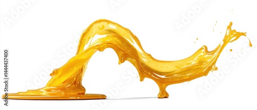 Obraz na płótnie Fluid golden splash creating dynamic shapes, emphasizing movement and vibrancy. w salonie
