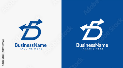 Modern logo design with letter d and arrow icon bar candlestick for trading, investment, finance, statistic, accounting or marketing business