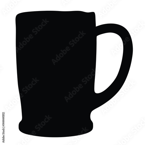 Silhouette of a Classic Beer Stein on a White Background Illustration