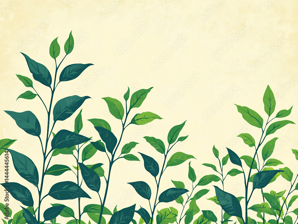 minimalist illustration of a stylized coffee plant branch, central american symbol minimalist illustration of a stylized coffee plant branch, central american symbol