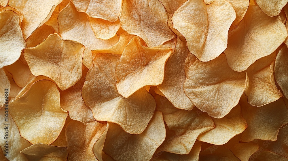 Golden crispy potato chips close up texture background image eat food diet carb snack tasty brown Golden crispy potato chips close up texture background image eat food diet carb snack tasty brown