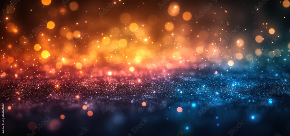 Fototapeta premium Abstract Sparkle Background: A Symphony of Warm and Cool Colors