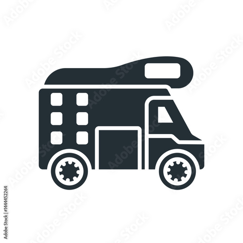 motor home icons isolated on White Background. Flat style design