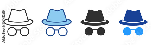 Incognito Icon Multiple Style Vector Collection 