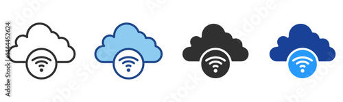 Cloud Server Icon Multiple Style Vector Collection 