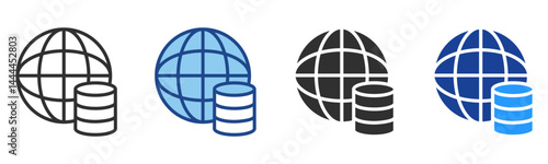 Database Icon Multiple Style Vector Collection 