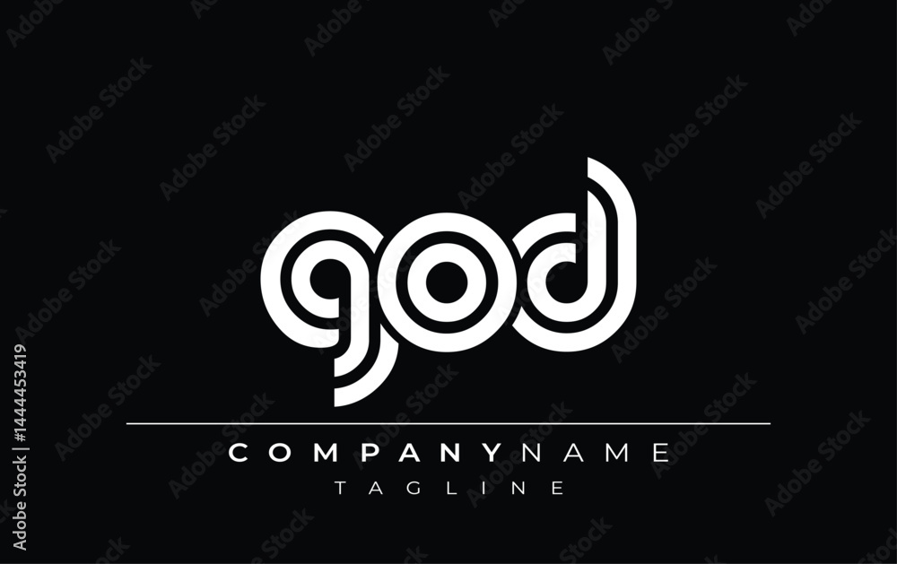 GOD Creative Unique Modern Letter Logo Design. Stylized logo featuring a unique letter design, presenting abstract minimalist aesthetics and modern appeal. GOD Creative Unique Modern Letter Logo Design. Stylized logo featuring a unique letter design, presenting abstract minimalist aesthetics and modern appeal.