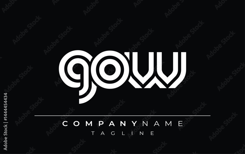 Obraz premium GOW Creative Unique Modern Letter Logo Design. Stylized logo featuring a unique letter design, presenting abstract minimalist aesthetics and modern appeal.