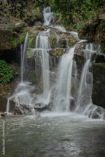 Scenic waterfall in the botanical gardens of famous Phong Nha area in rural Vietnam