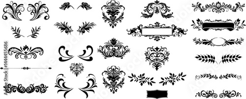 Elegant calligraphic ornaments, vintage styled art vector format