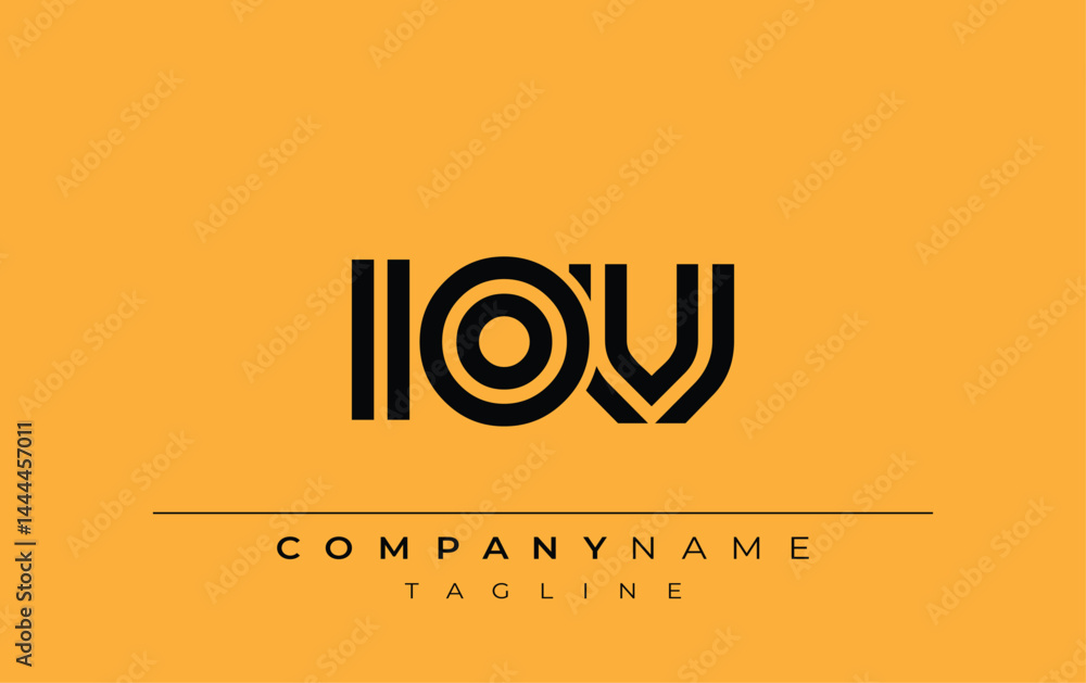 Obraz premium IOV Creative Unique Modern Letter Logo Design. Stylized logo featuring a unique letter design, presenting abstract minimalist aesthetics and modern appeal.