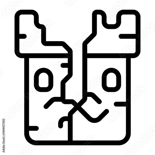 Sunken ruin Line Icon