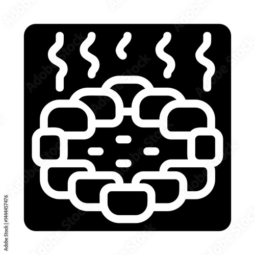 Steamy hot spring Solid Icon