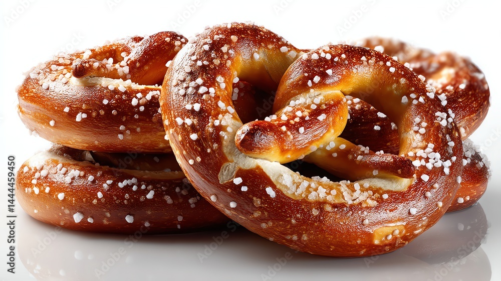 Stacked Pretzels with Sprinkled Salt Ready for Snacking or Pairing Stacked Pretzels with Sprinkled Salt Ready for Snacking or Pairing