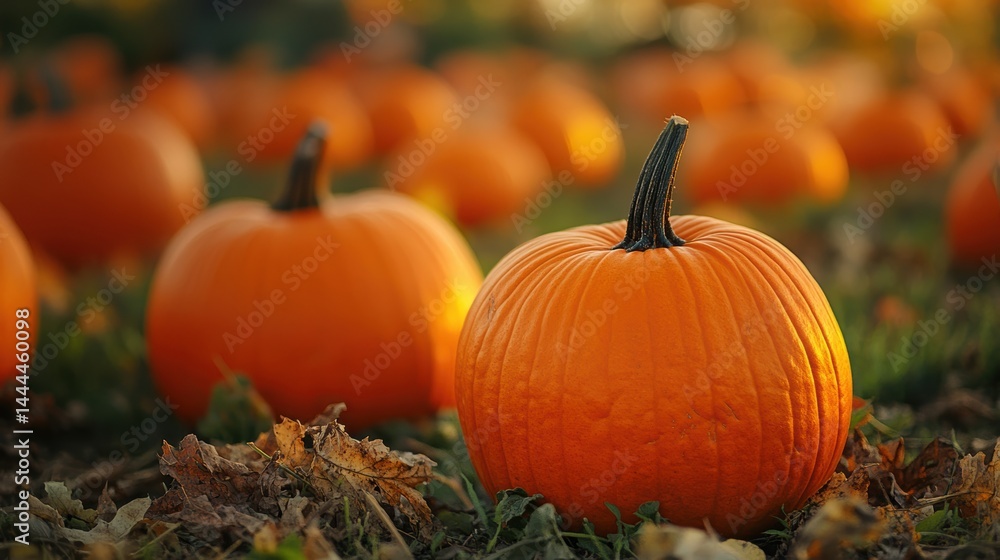 A family visiting a pumpkin patch during fall and picking out pumpkins A family visiting a pumpkin patch during fall and picking out pumpkins