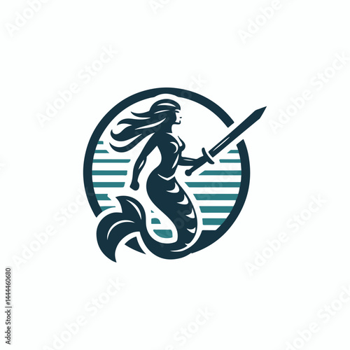 Warrior mermaid logo