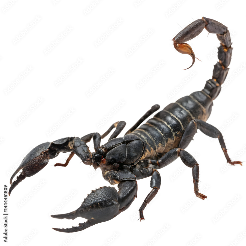 Majestic Emperor Scorpion (Pandinus imperator) on Transparent Background Majestic Emperor Scorpion (Pandinus imperator) on Transparent Background