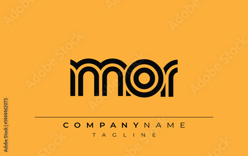 MOR Creative Unique Modern Letter Logo Design. Stylized logo featuring a unique letter design, presenting abstract minimalist aesthetics and modern appeal.
