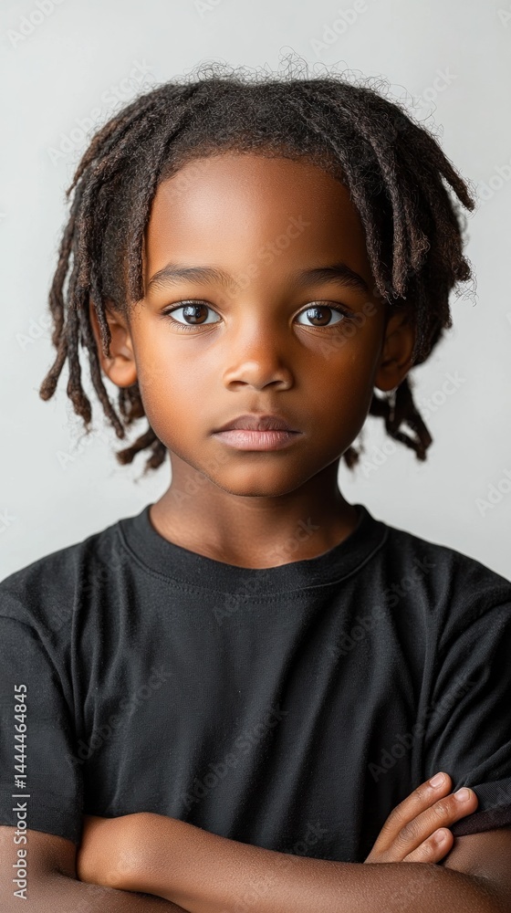 Portrait of a Young Boy with Dreadlocks
