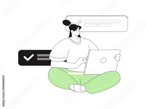Notification announcement vector creative flat hand drawn illustration
