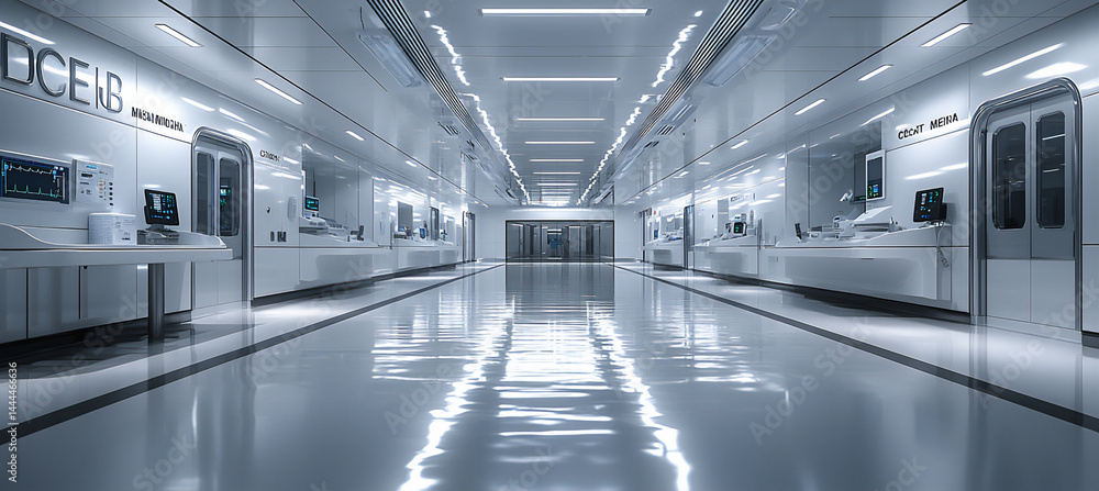 Naklejka premium clean minimalist medical bay