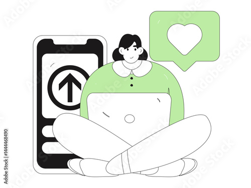 Notification announcement vector creative flat hand drawn illustration
