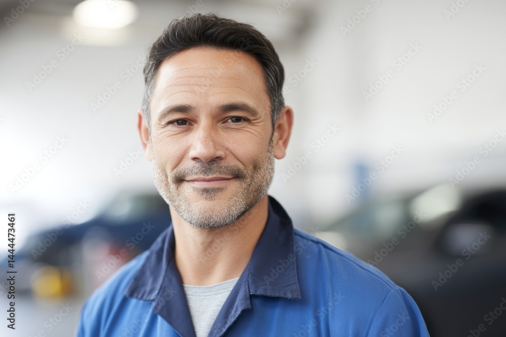 portrait of auto mechanic with blurred background showcasing diverse race age and gender portrait of auto mechanic with blurred background showcasing diverse race age and gender