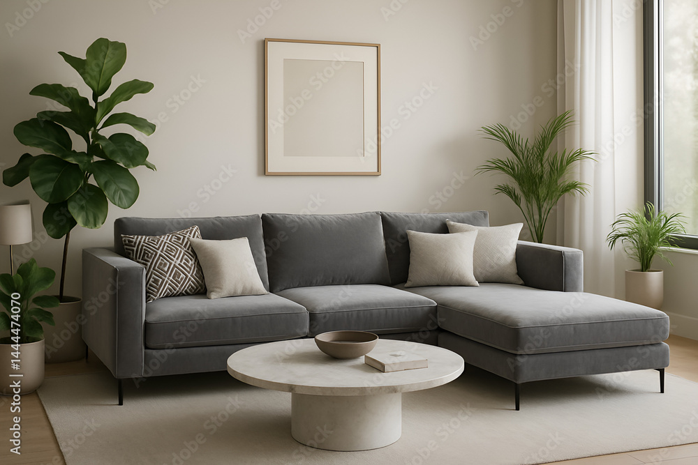 A well decorated room with sofa A well decorated room with sofa