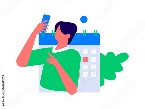 Notification announcement vector creative flat hand drawn illustration
