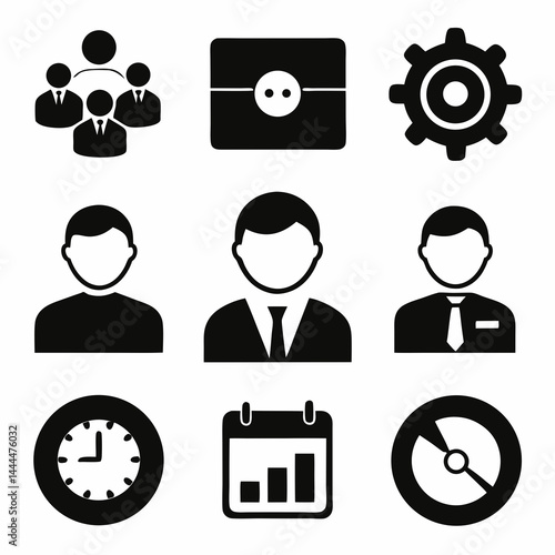 Modern Black and White Icon Design