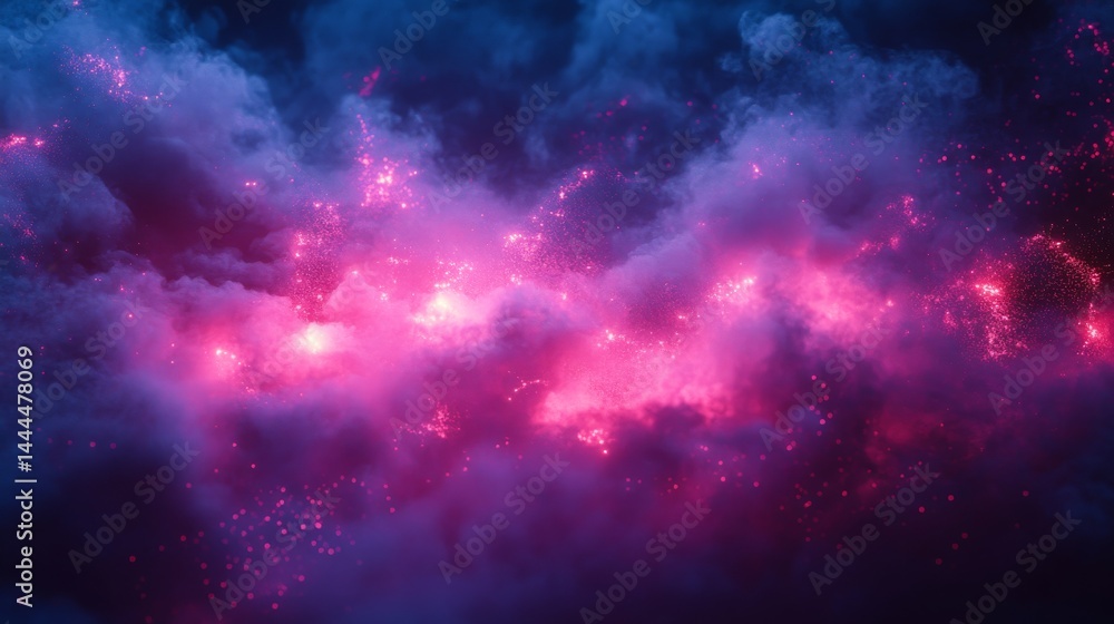 Fototapeta premium A vibrant, colorful nebula display in a dark space.