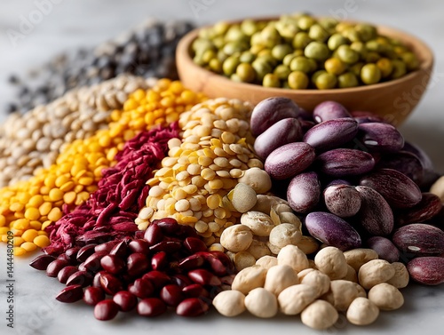 Legume kaleidoscope spills forth vibrant bounty