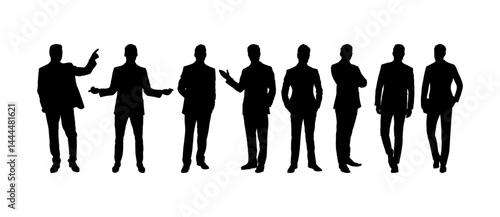 business people man silhouette set vector