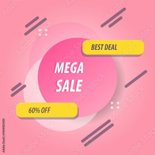 Pink abstract colorful sales discount banner