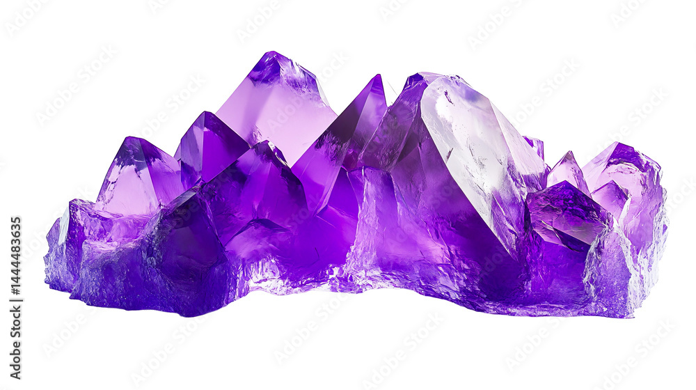 Purple crystal gemstone formation, cut out transparent Purple crystal gemstone formation, cut out transparent