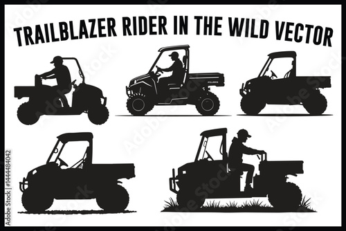 Off-Road UTV Rider Adventure Silhouettes