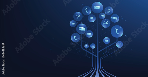 Contact us or the Customer support hotline connect. call center service provider concept, advice to customer help, and support services are digital on a dark blue background.	