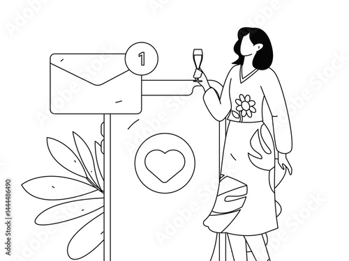 Notification announcement vector creative flat hand drawn illustration
