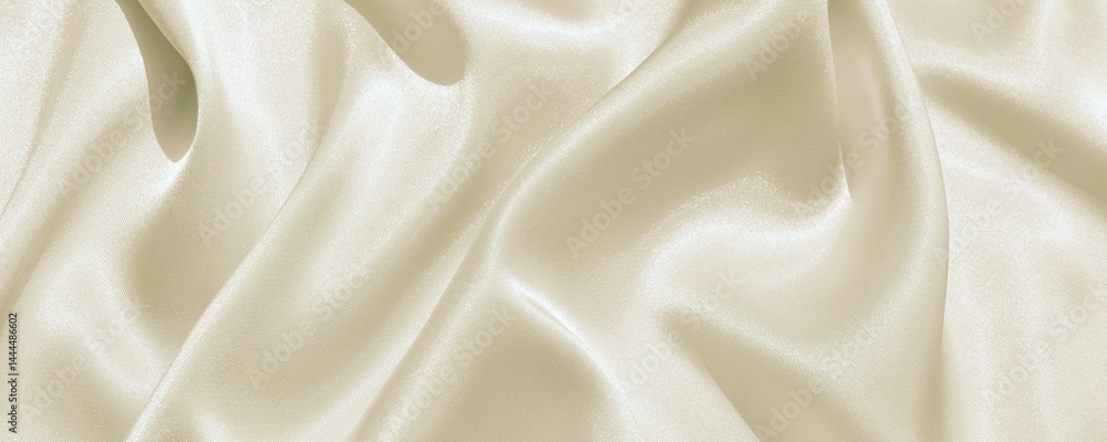 Fototapeta premium Elegant white satin fabric with smooth texture and soft shine, creating a luxurious and sophisticated backdrop with a subtle wave pattern