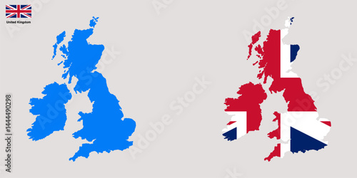 United Kingdom map vector isolated on transparent background