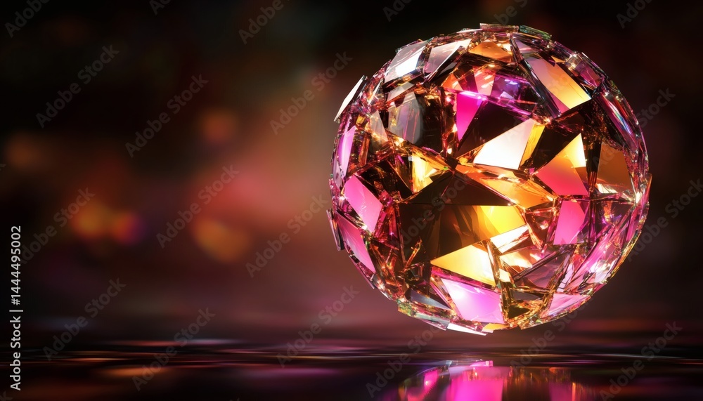 Abstract sphere of fractured glass, vibrant colors. Abstract sphere of fractured glass, vibrant colors.