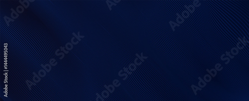 Abstract dark blue wavy background with smooth flowing lines and gradient light effects. Elegant and modern design for technology, finance, or corporate themes