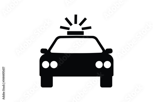 Police Car Vector in Flat Design, police car vector, cartoon police car, patrol car illustration