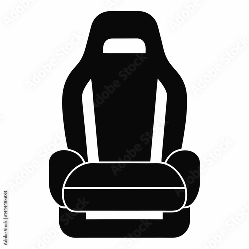 Car seat icon black vector on white background.