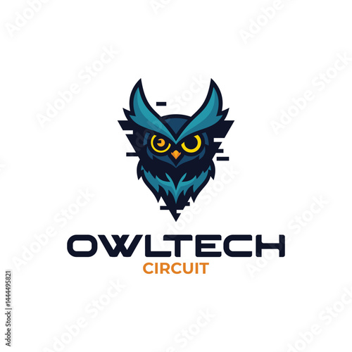 Owltech Circuit Logo | Futuristic Owl Tech Mascot Design