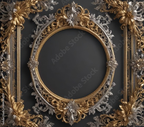 Intricate gold & silver floral frames, vintage style  , art deco, frame