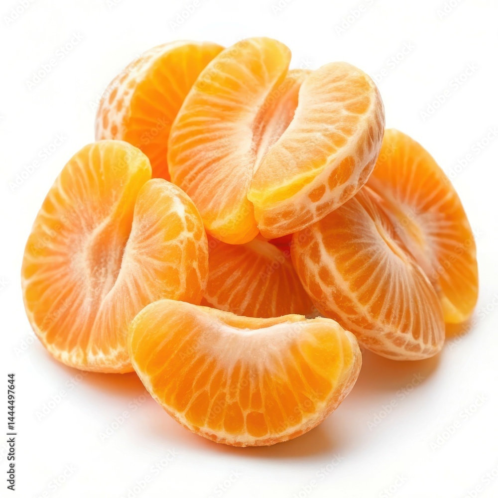 Fresh Orange Segments Pile On A White Background Perfect For Summer Fresh Orange Segments Pile On A White Background Perfect For Summer