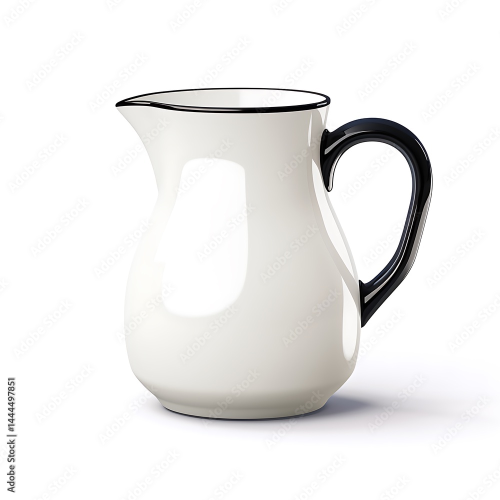 A white milk jug isolated on a white background, A white milk jug isolated on a white background,